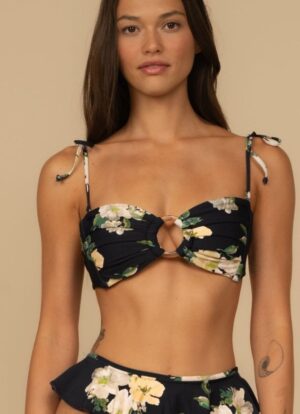 Liz Floral Tori Ties Bandeau Bikini Top