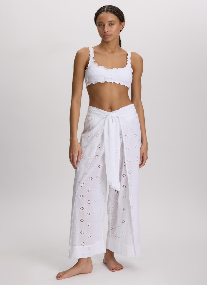 Cotton Eyelet Wrap Pant.